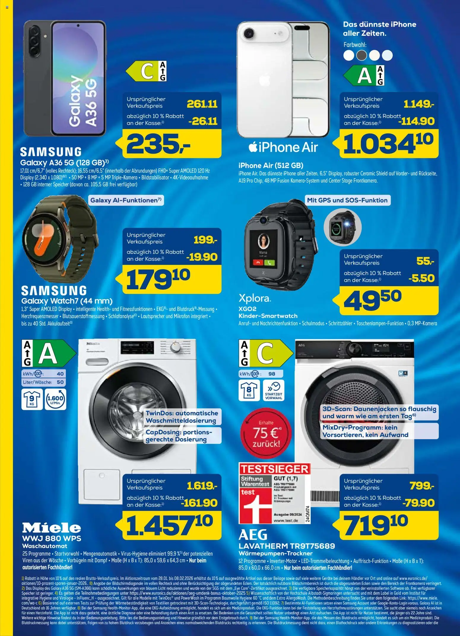 Euronics Prospekt 	 – gültig ab 28.01.2026 | Seite: 14 | Produkte: Miele, Lautsprecher, Samsung, Iphone