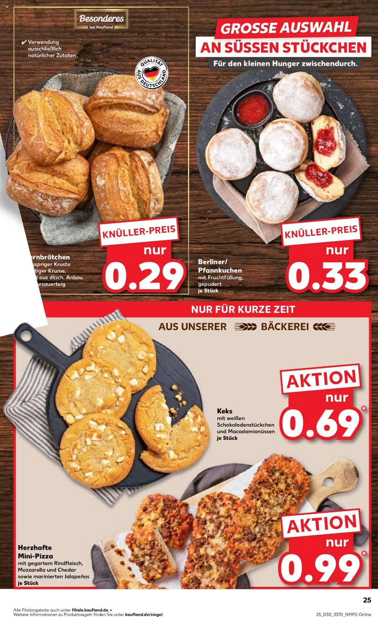 Kaufland Prospekt 	 - gültig ab dem 24.07.2025 | Seite: 25 | Produkte: Bäckerei, Mozzarella, Pfannkuchen, Pizza
