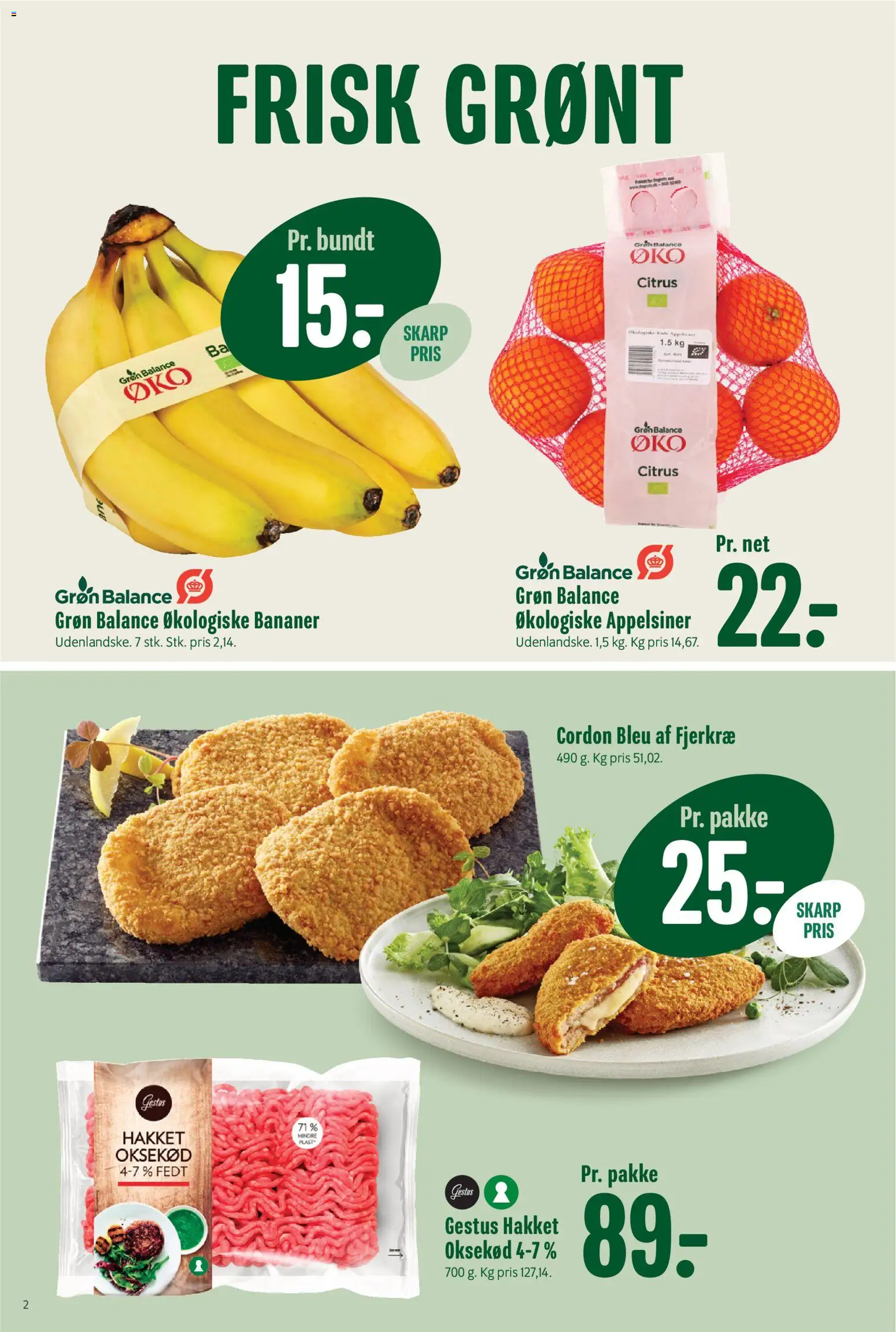 Min Købmand tilbudsavis – gyldig fra 16.01.2026 | Side: 2 | Produkter: Appelsiner, Bananer, Oksekød