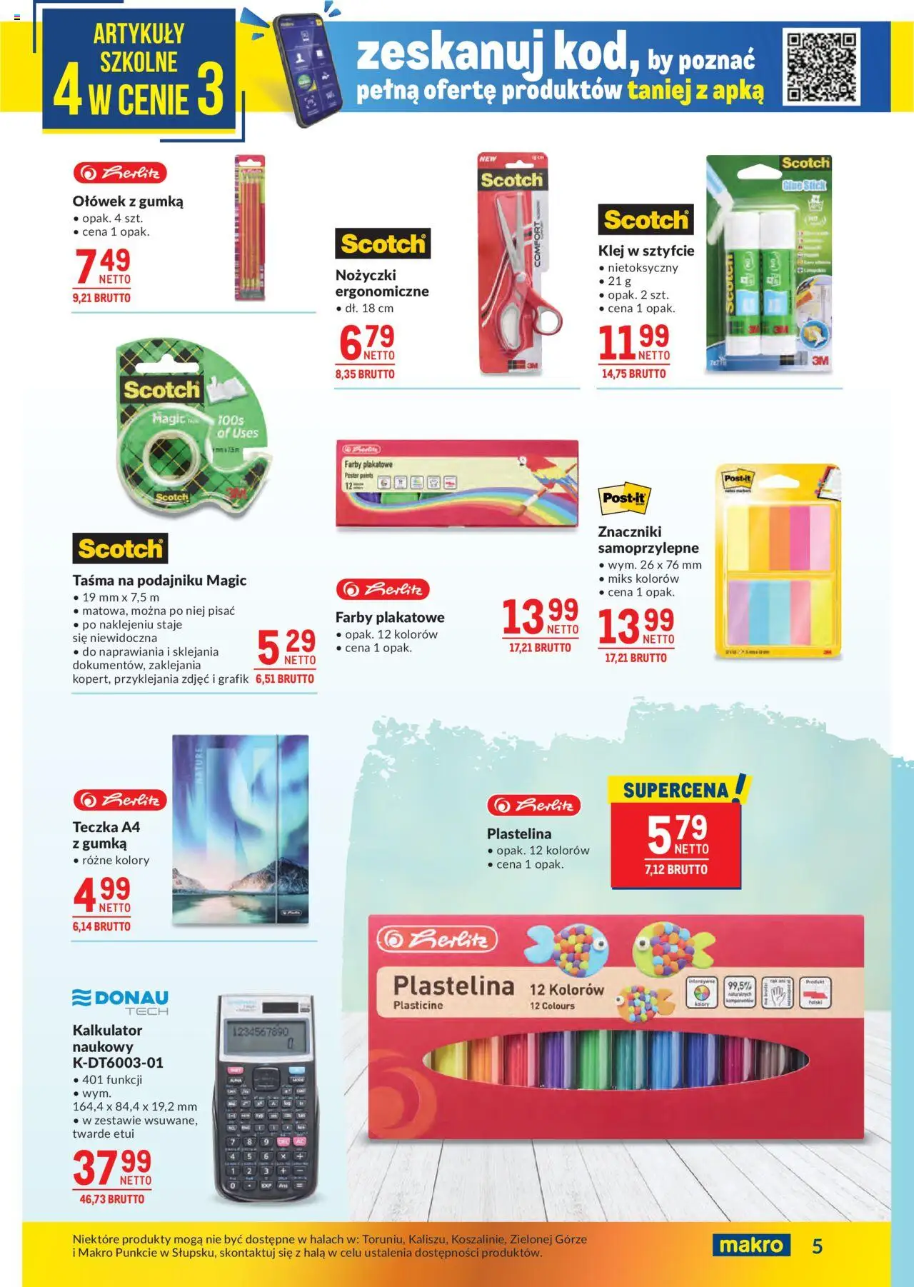 Makro Gazetka od 19.08.2025 | Strona: 5 | Produkty: Kalkulator, Artykuły szkolne