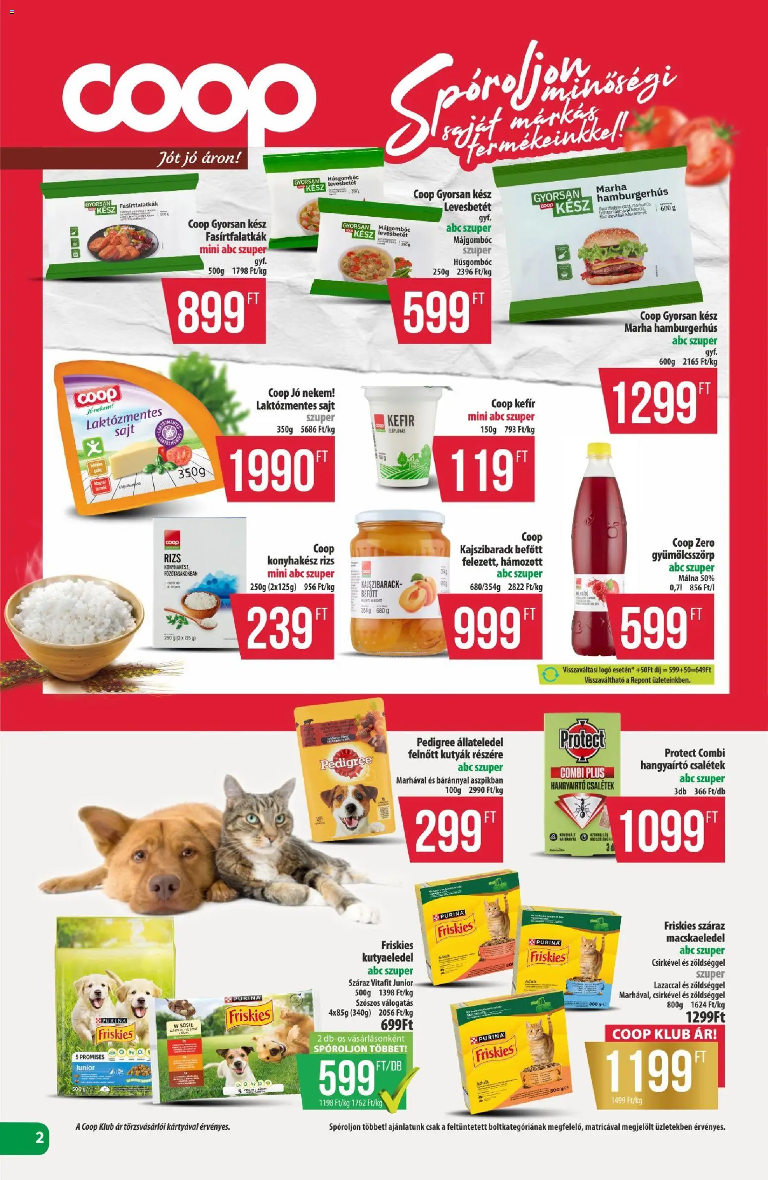 COOP akciós ujság - amely érvényes a következő dátumtól: 16.04.2026 | Oldal: 2 | Termékek: Laktózmentes sajt, Hangyairtó, Sajt, Rizs