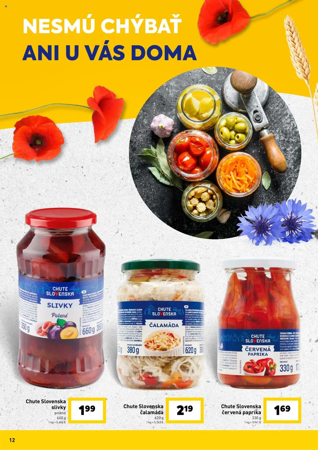 Billa chute Slovenska │ platný od 13.08.2025 | Strana: 12 | Produkty: Paprika, Červená paprika, Slivky