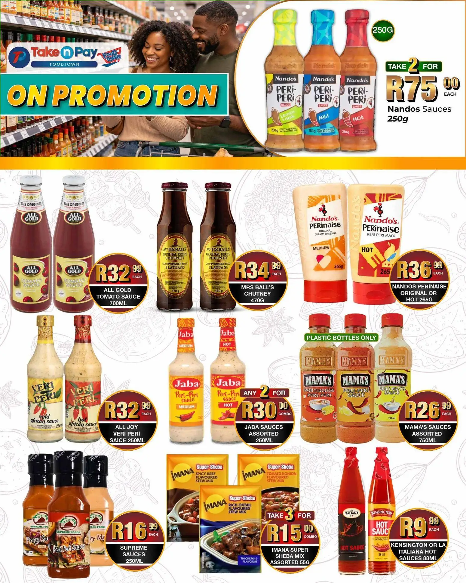 New Take n Pay catalogue – valid from 13.04.2026 | Page: 16 | Products: Sauces, Beef, Tomato sauce, Dressing