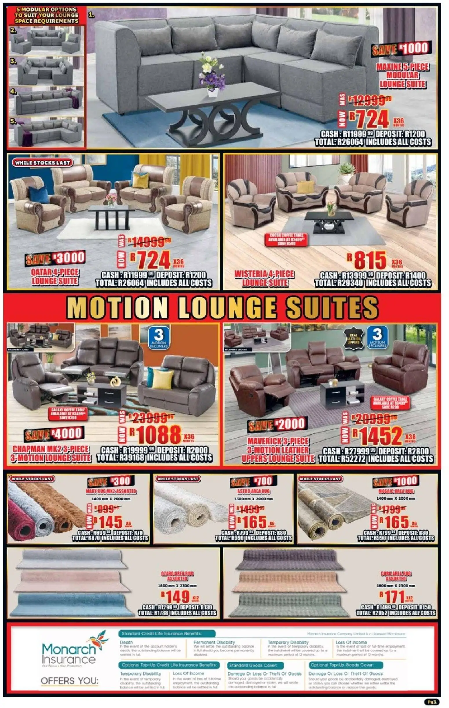 New Lewis Stores catalogue – valid from 05.01.2026 | Page: 3 | Products: Rug, Coffee table, Table, Lounge suite