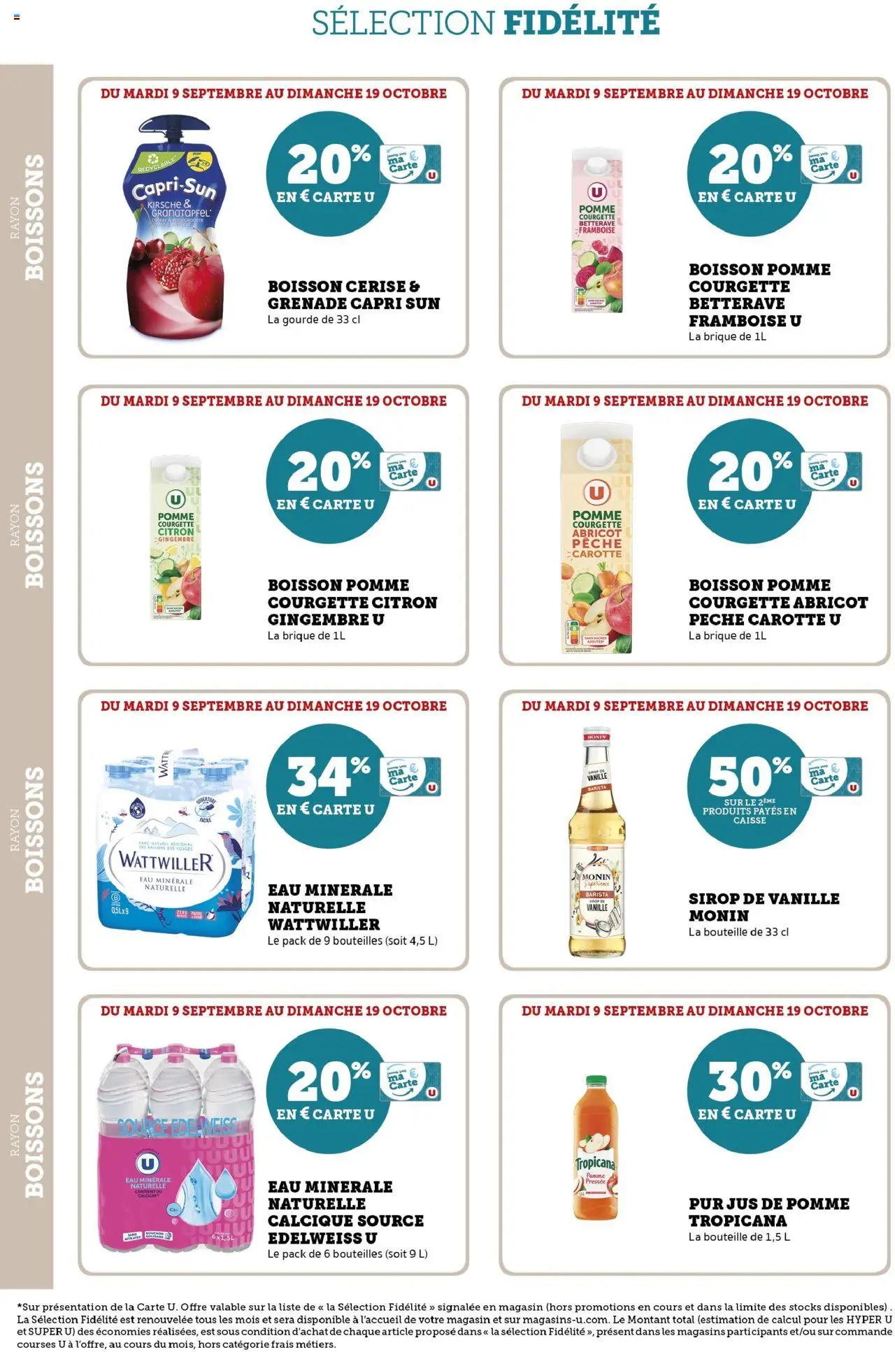  | Page: 16 | Produits: Eau minérale, Framboise, Pomme, Jus