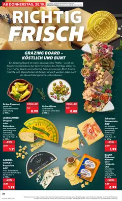 LEERDAMMER Original oder Delacrème, holl. Schnittkäse, mild-nussig bzw. mild-würzig im Geschmack, 45 - 51 % Fett i. Tr. je 100 g ab 30.10.2025 gültig | Seite: 26 | Produkte: Leerdammer, Chili