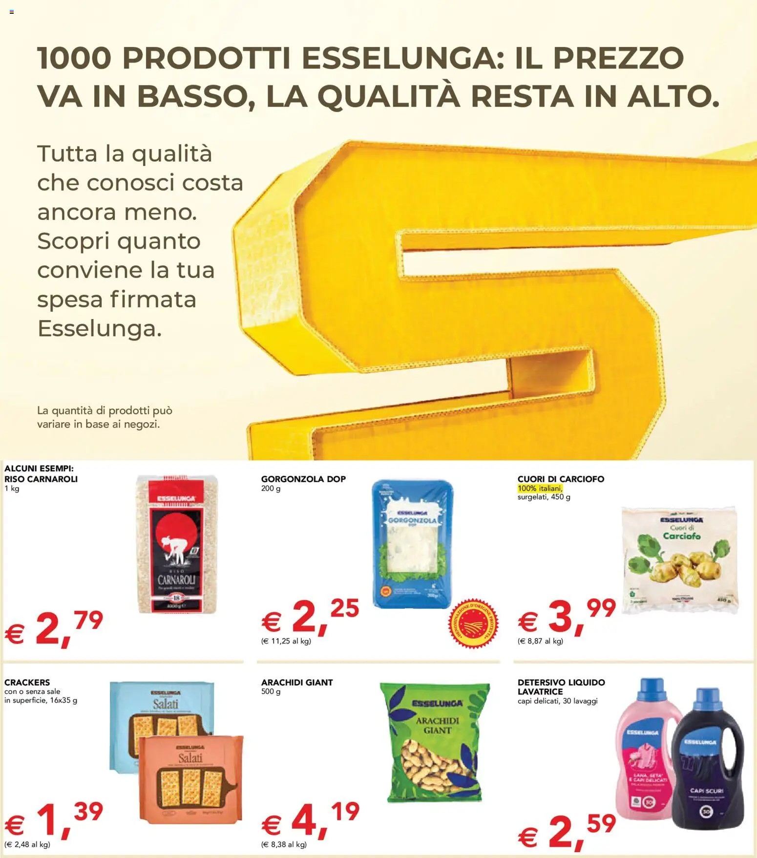 Volantino Esselunga S del 02.01.2026 | Pagina: 2 | Prodotti: Riso Carnaroli, Sale, Arachidi, Gorgonzola