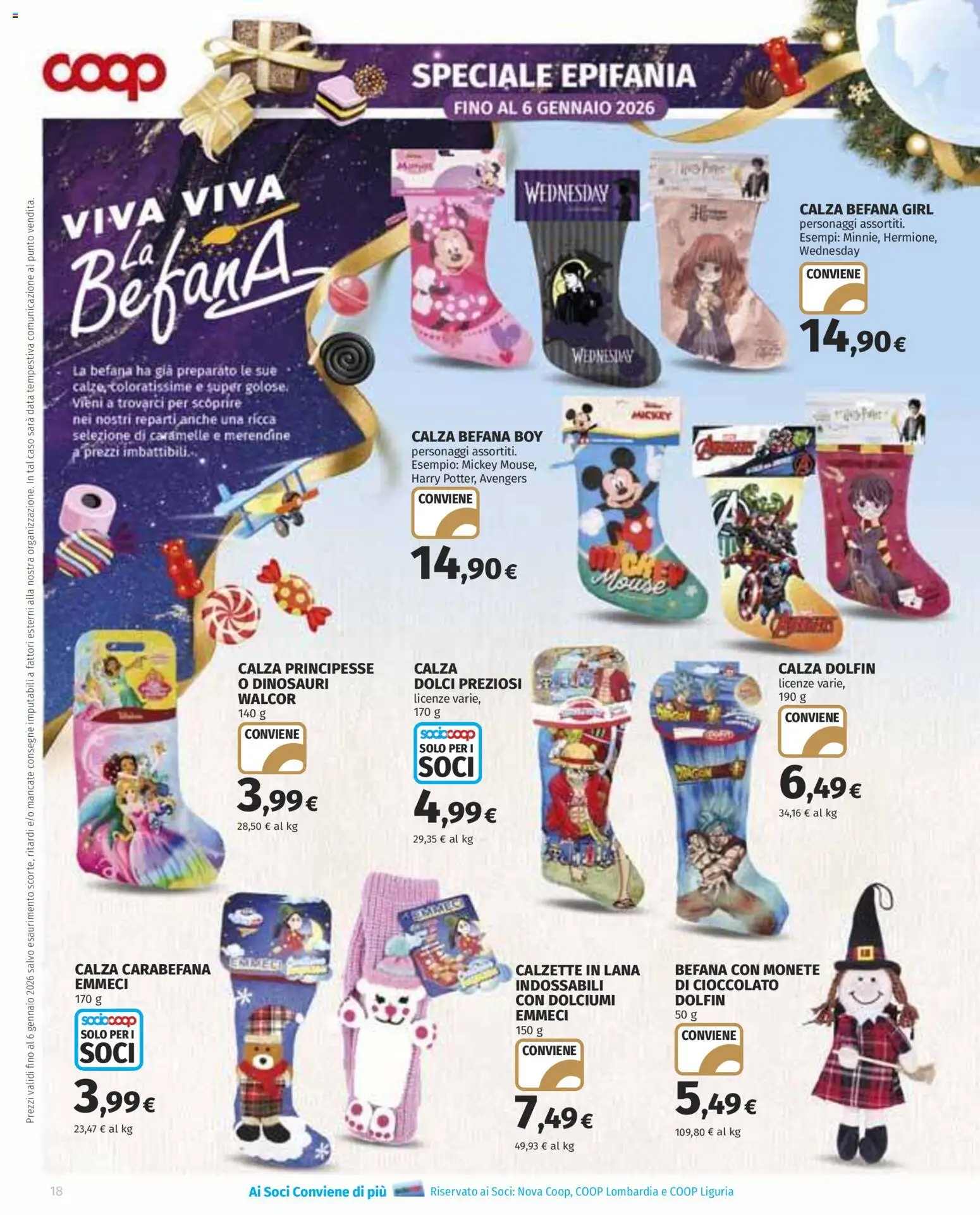 Volantino COOP del 22.12.2025 | Pagina: 18 | Prodotti: Cioccolato, Caramelle, Mouse, Merendine