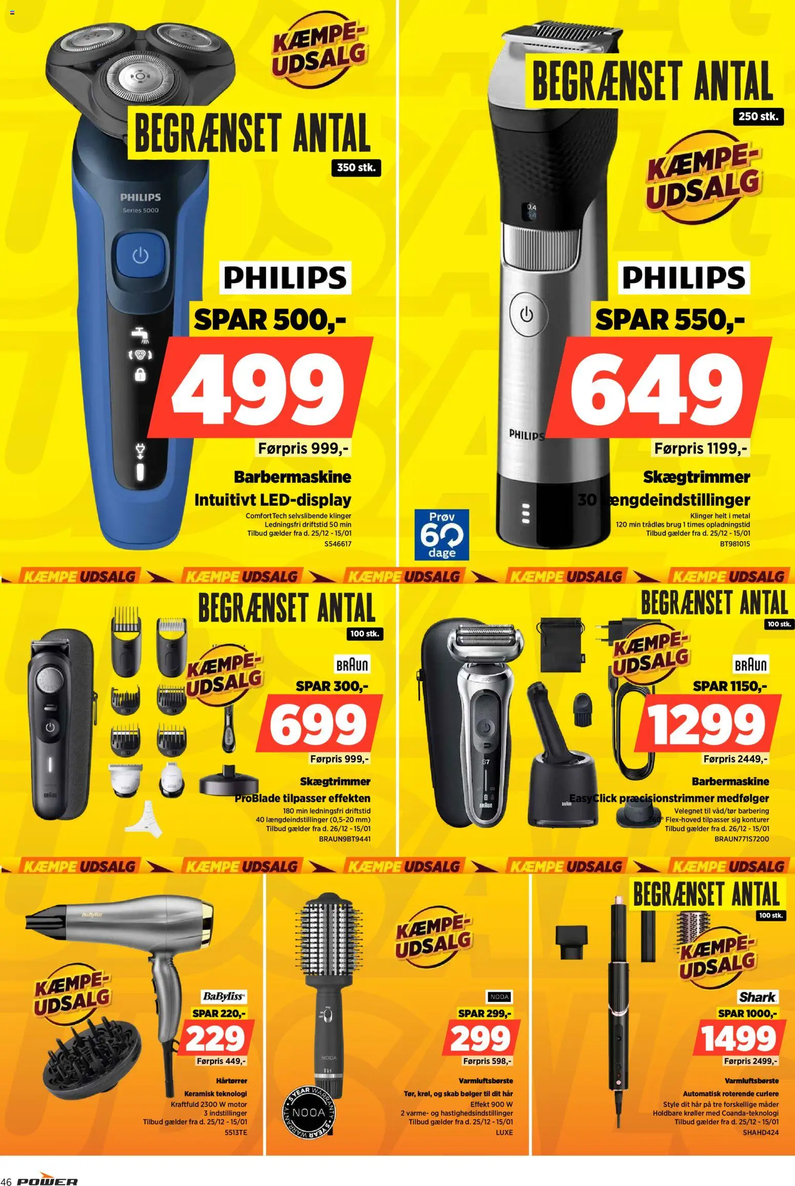 Power tilbudsavis – gyldig fra 02.01.2026 | Side: 46 | Produkter: Barbermaskine, Skab, Hårtørrer