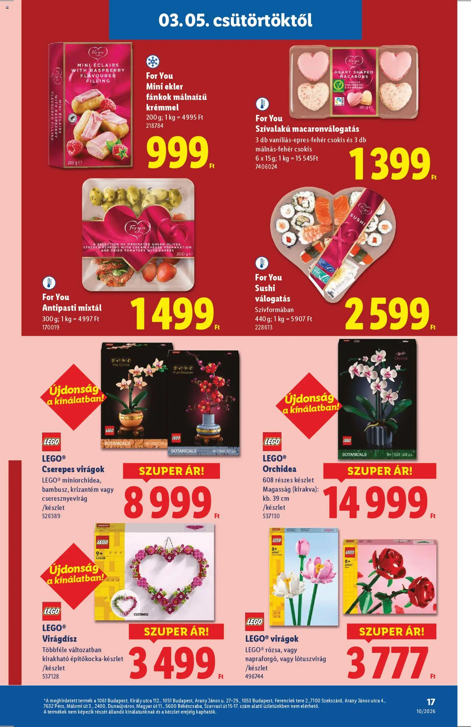 Lidl akciós ujság - amely érvényes a következő dátumtól: 05.03.2026 | Oldal: 17 | Termékek: Orchidea, Virágok, Sushi, Antipasti