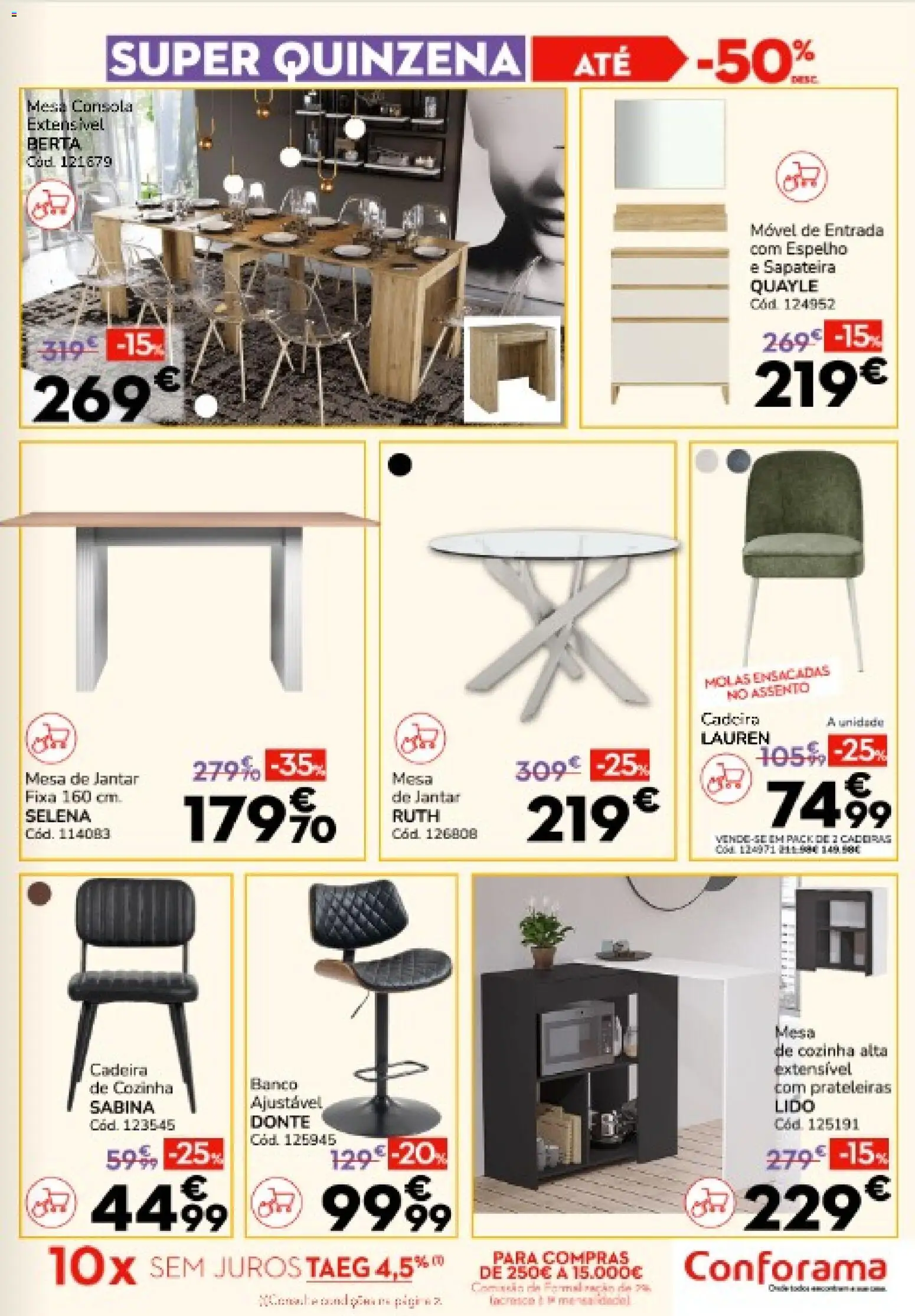 Conforama folheto │ válido de 18.12.2025 | Página: 5 | Produtos: Mesa, Cadeira, Sapateira, Mesa de jantar
