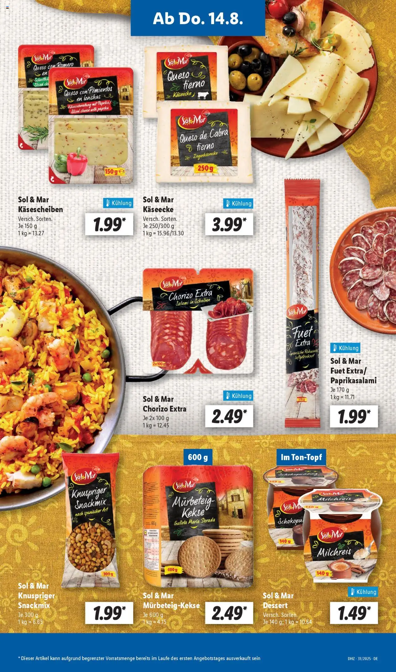 Lidl Prospekt Marne - gültig ab dem 11.08.2025 | Seite: 57 | Produkte: Paprika, Salami, Kekse