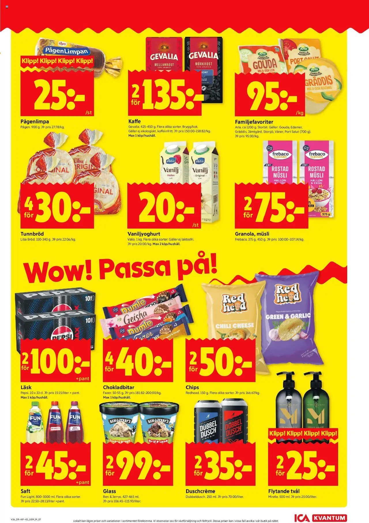 ICA Kvantum reklamblad aktuell från 01.09.2025 | Sida: 7 | Produkter: Tvål, Tunnbröd, Galler, Dusch