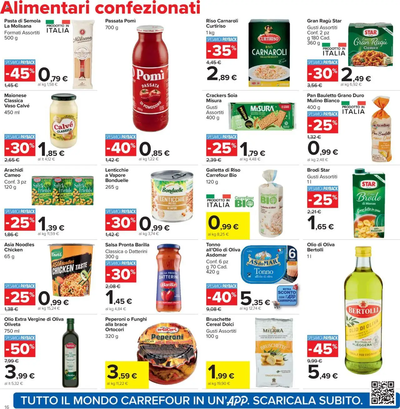 Volantino Carrefour del 20.10.2025 | Pagina: 16 | Prodotti: Riso, Olio, Olio extra vergine, Bottiglia