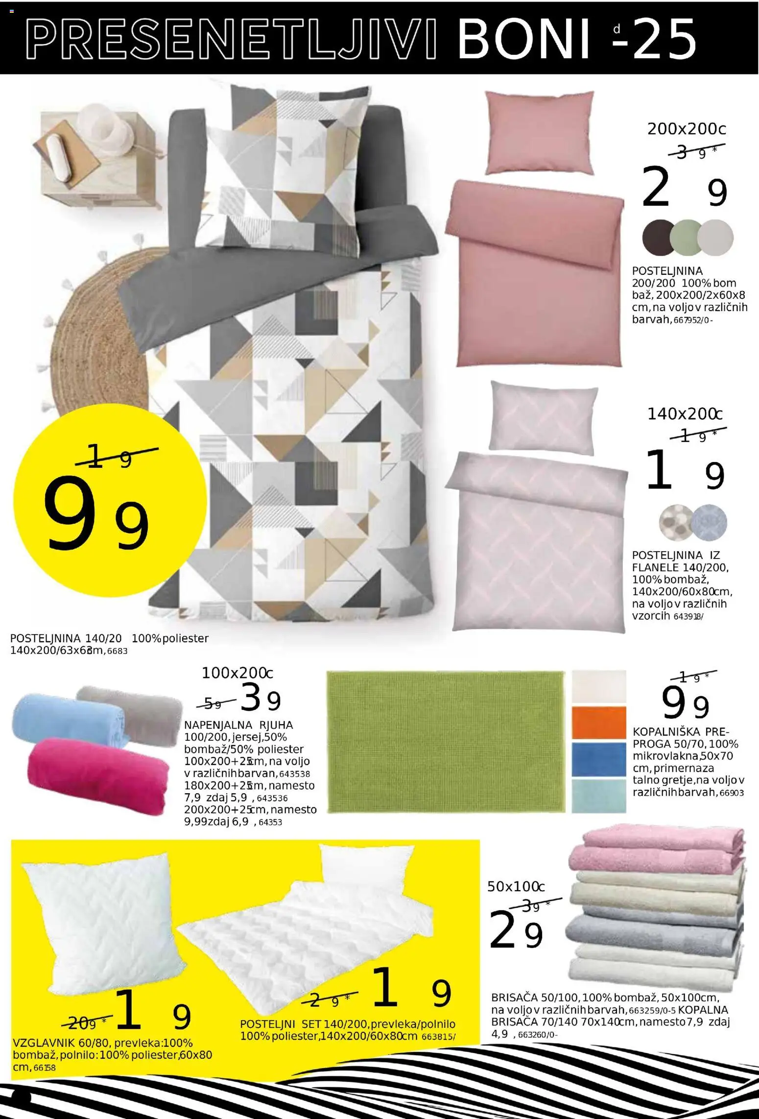 Novi Dipo katalog ponudbe – veljaven od 12.11.2025 | Stran: 8 | Izdelki: Brisača, Vzglavnik, Posteljnina, Rjuha