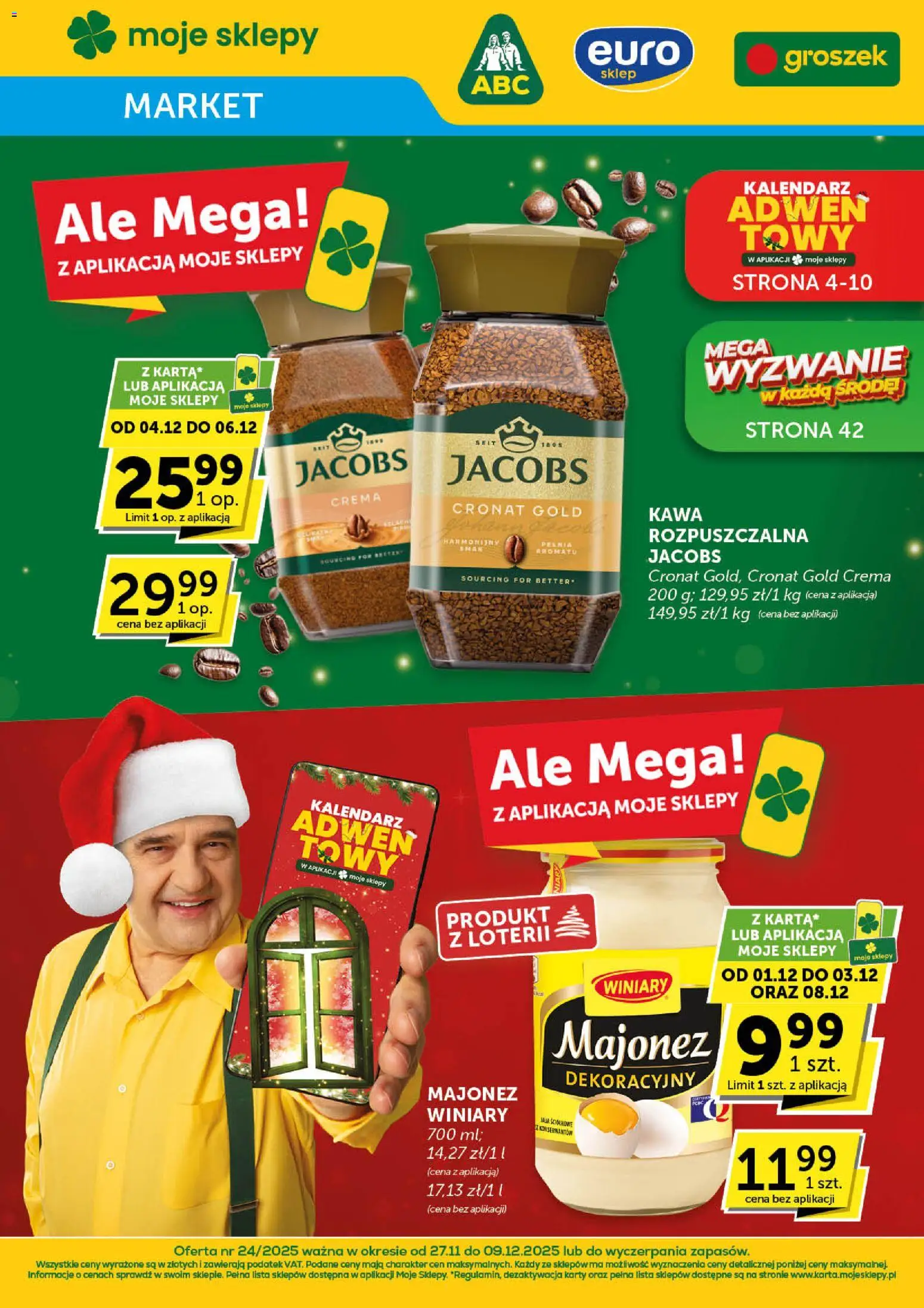 Groszek Gazetka - Market od 27.11.2025 | Strona: 1 | Produkty: Groszek, Kalendarz, Kawa, Majonez