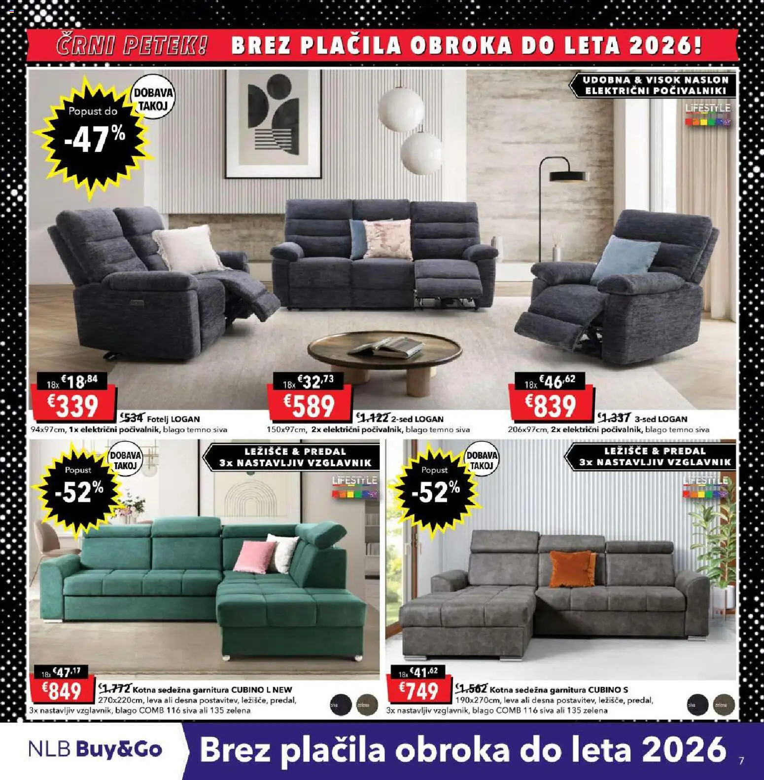 Novi Harvey Norman katalog ponudbe – veljaven od 13.11.2025 | Stran: 7 | Izdelki: Vzglavnik, Ležišče, Sedezna garnitura, Fotelj