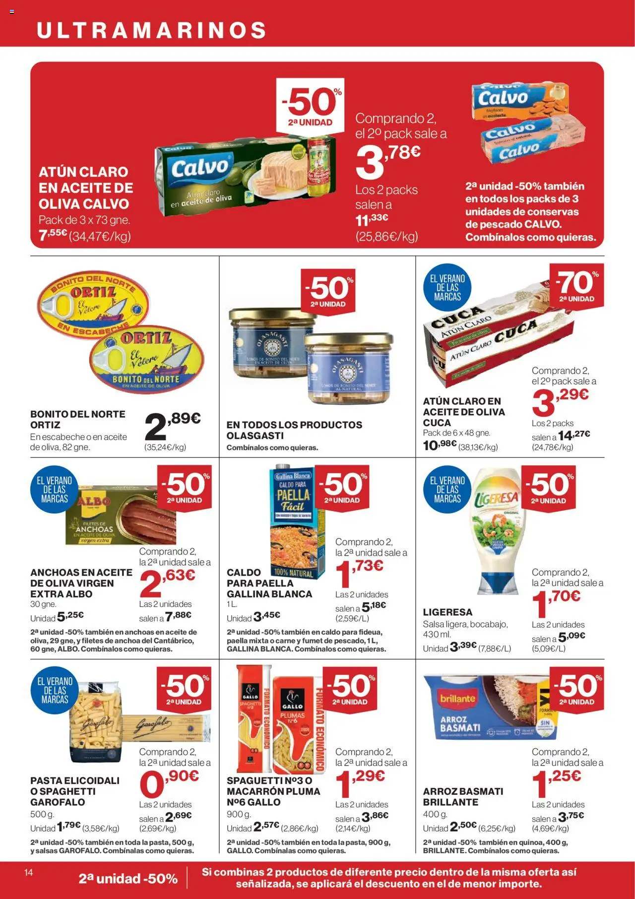 Hipercor catálogo │ válido desde el 14.08.2025 | Página: 16 | Productos: Arroz, Aceite de oliva, Aceite de oliva virgen extra, Atún claro
