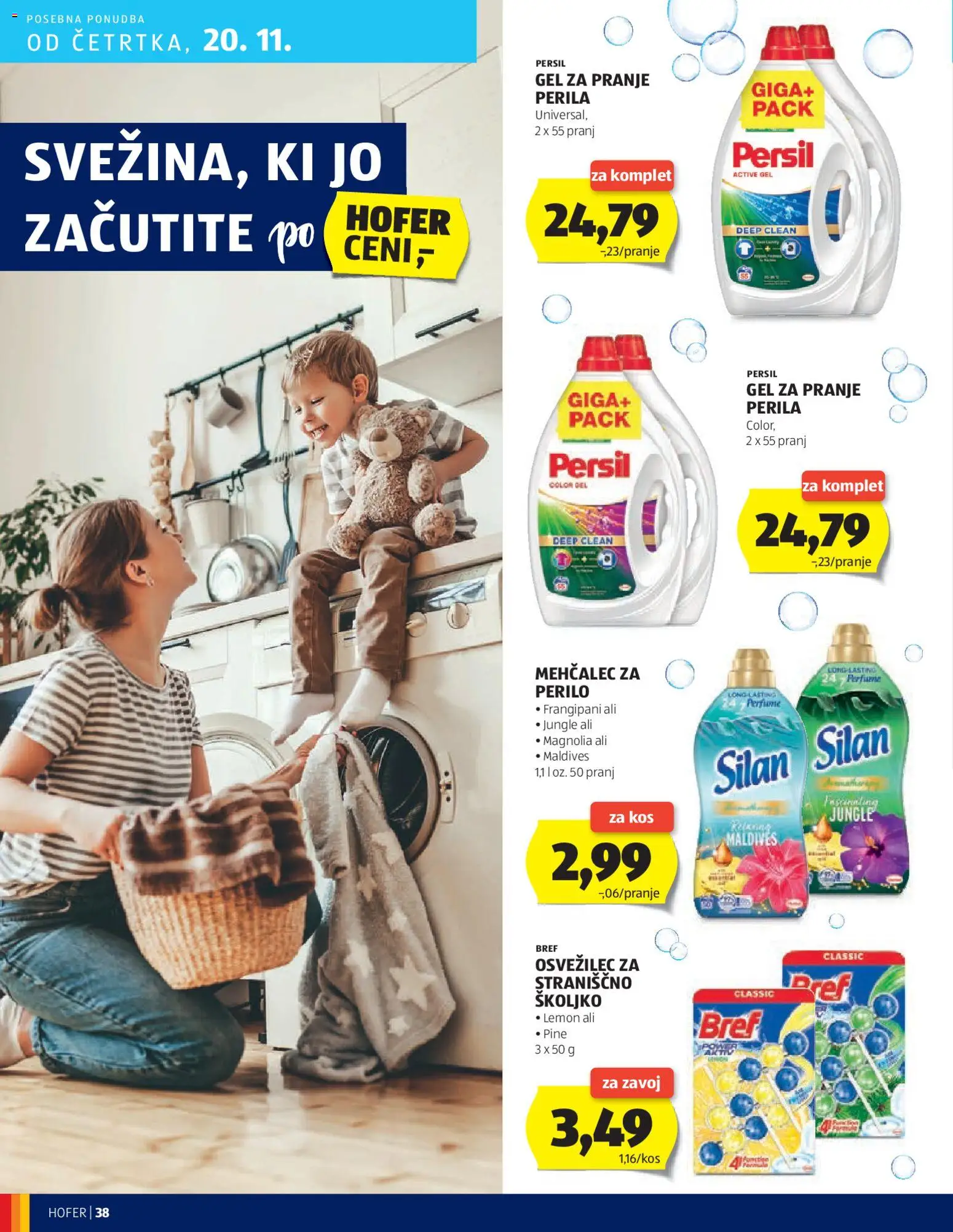 Novi Hofer katalog ponudbe – veljaven od 13.11.2025 | Stran: 38 | Izdelki: Mehčalec, Kos, Mehcalec za perilo
