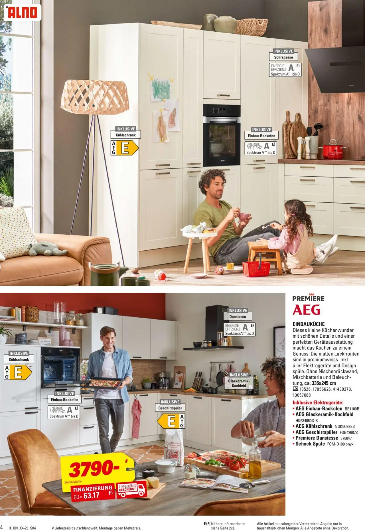 Höffner Küchen Spezial – gültig ab 15.10.2025 | Seite: 4 | Produkte: AEG, Einbauküche, Kühlschrank, Kochfeld