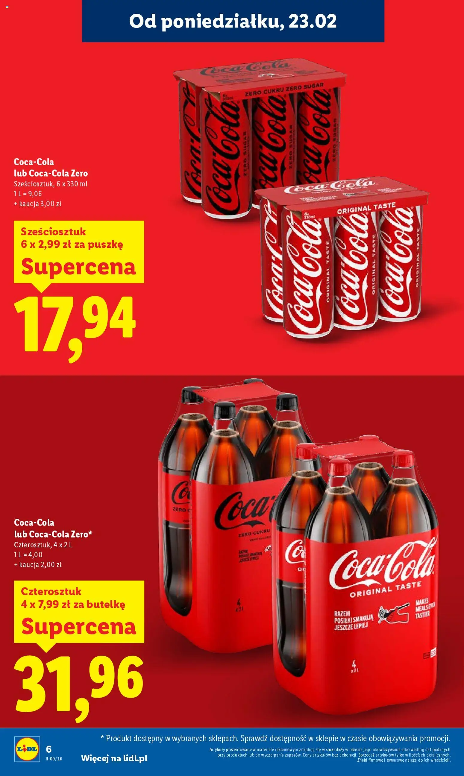 Lidl Polsko leták od 23.02.2026 | Strana: 6 | Produkty: Coca cola, Cola