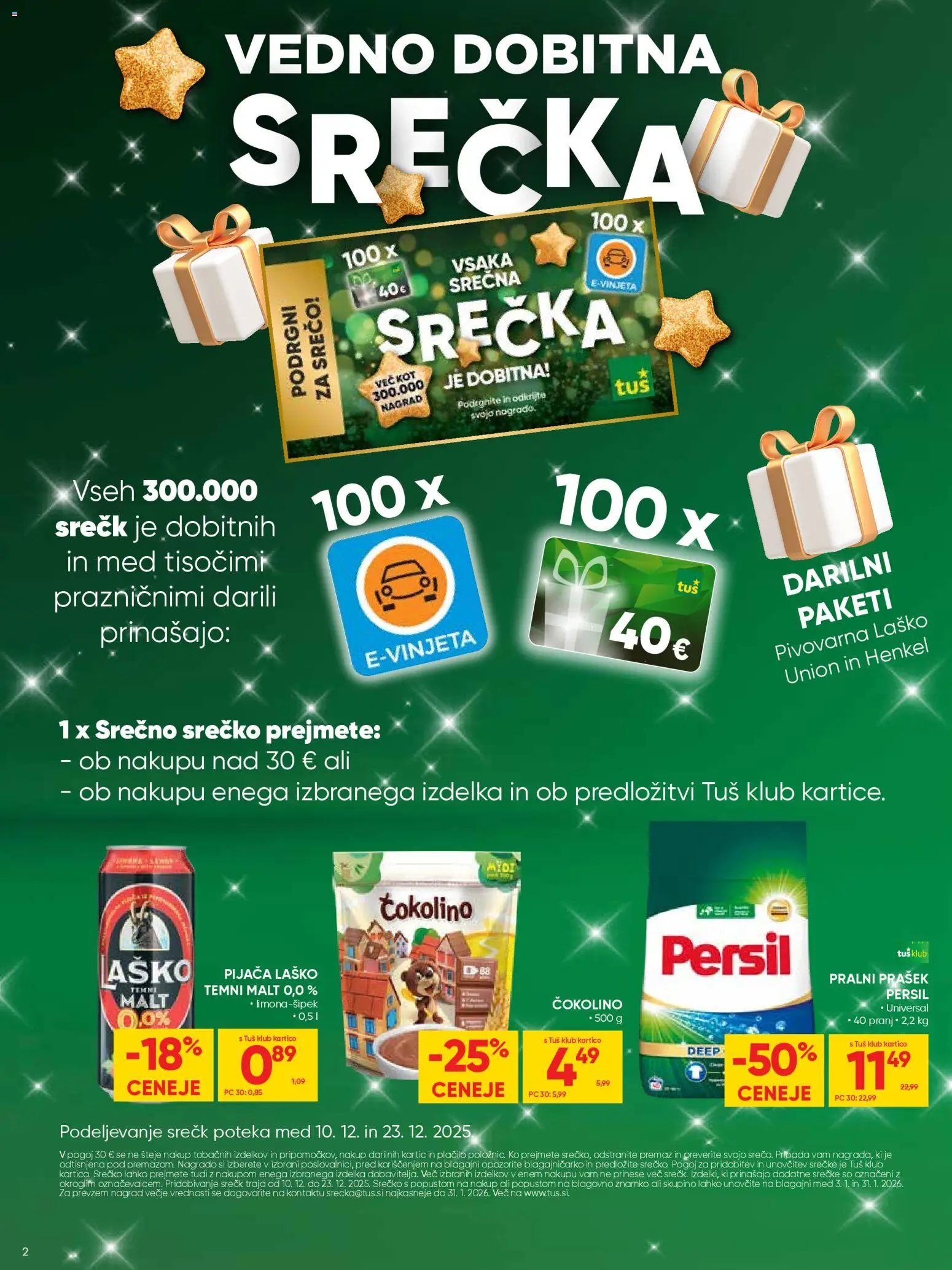 Novi Tuš katalog ponudbe – veljaven od 17.12.2025 | Stran: 2 | Izdelki: Prašek, Pralni prašek, Čokolino