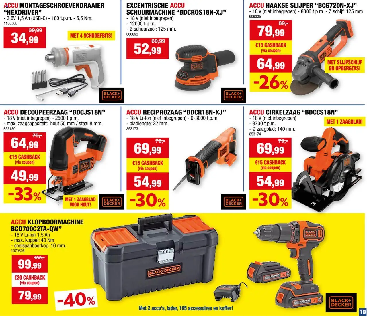 {H1} | Pagina: 19 | Producten: Koffer, Schijf, Slijper, Jeu de go