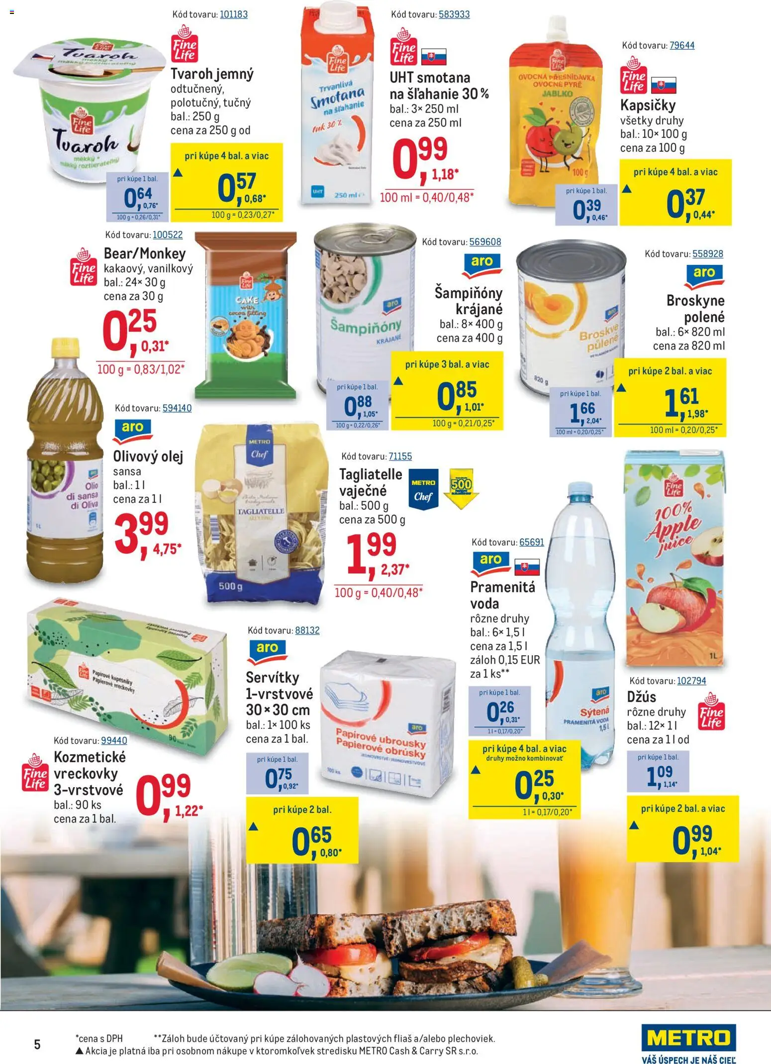 Nové Metro akcie – leták je platný od 14.01.2026 | Strana: 5 | Produkty: Džús, Smotana, Olivový olej, Smotana na šľahanie