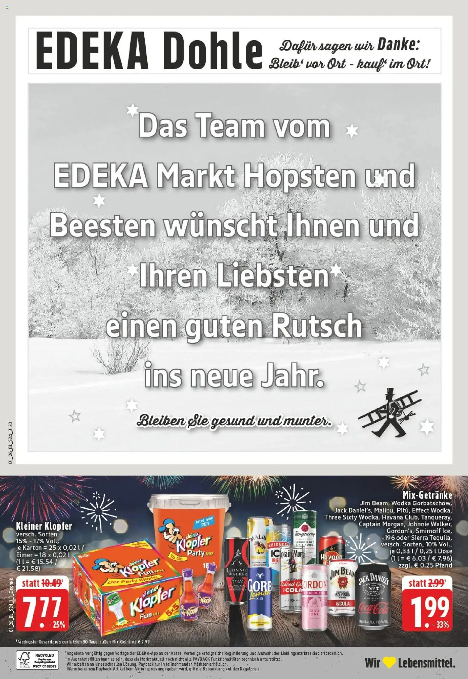 Edeka prospekt Hopsten	 – gültig ab 28.12.2025 | Seite: 26 | Produkte: Jim beam, Cola, Jack Daniel's, Johnnie walker