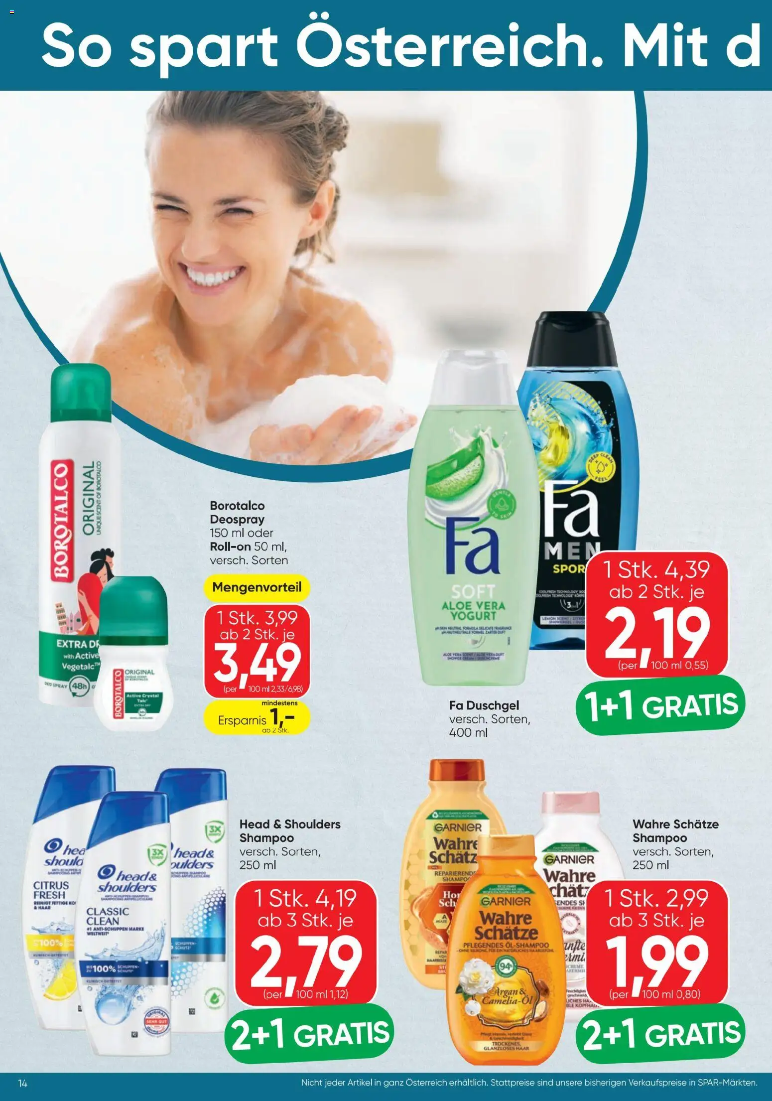 Spar - Flugblatt gültig ab 30.04.2026 | Seite: 14 | Produkte: Duft, Shampoo, Duschgel