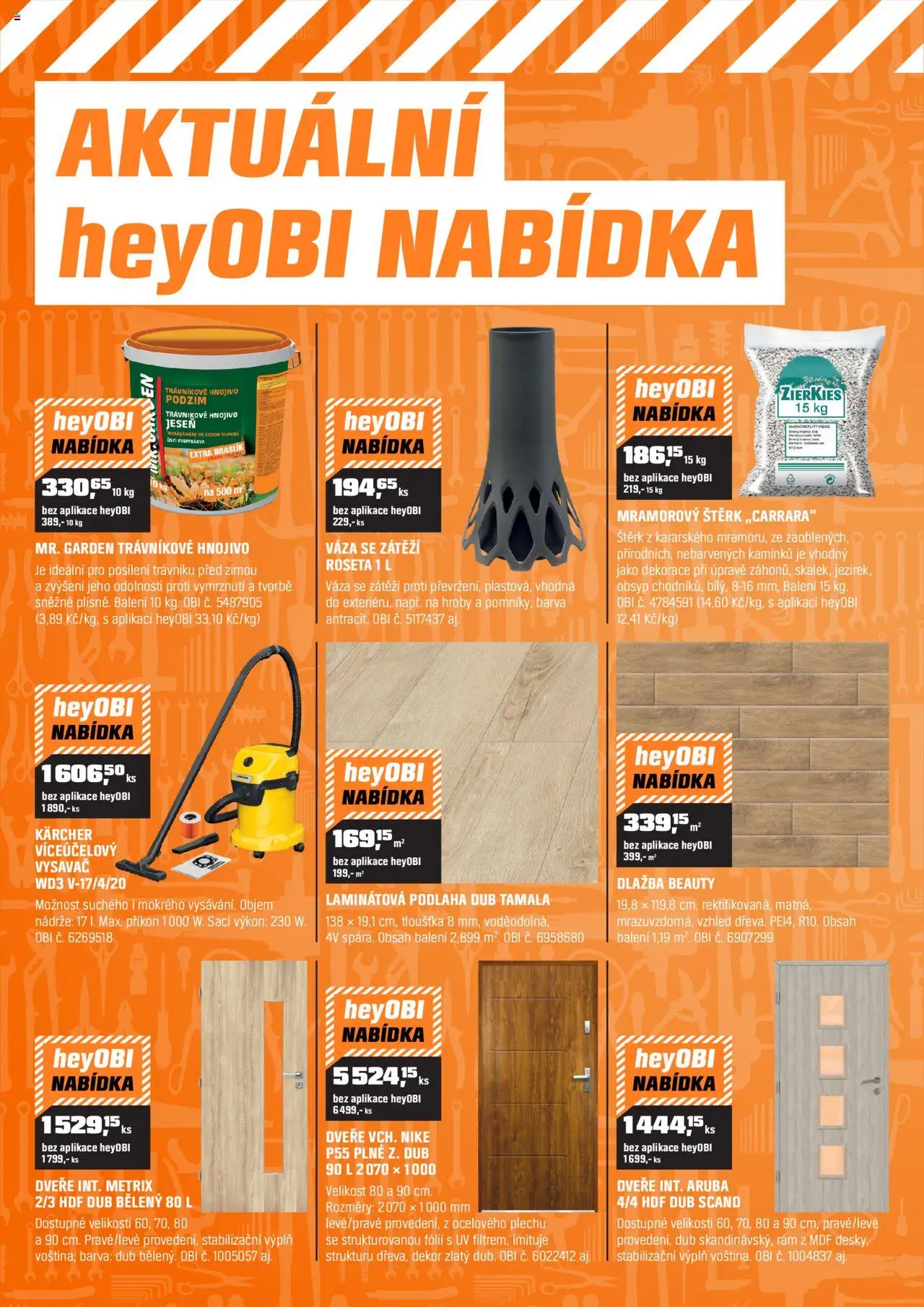 OBI leták - Karlovy Vary, Mladá Boleslav, Králův Dvůr od 01.10.2025 | Strana: 10 | Produkty: Kärcher, Dlažba, Trávníkové hnojivo, Hnojivo