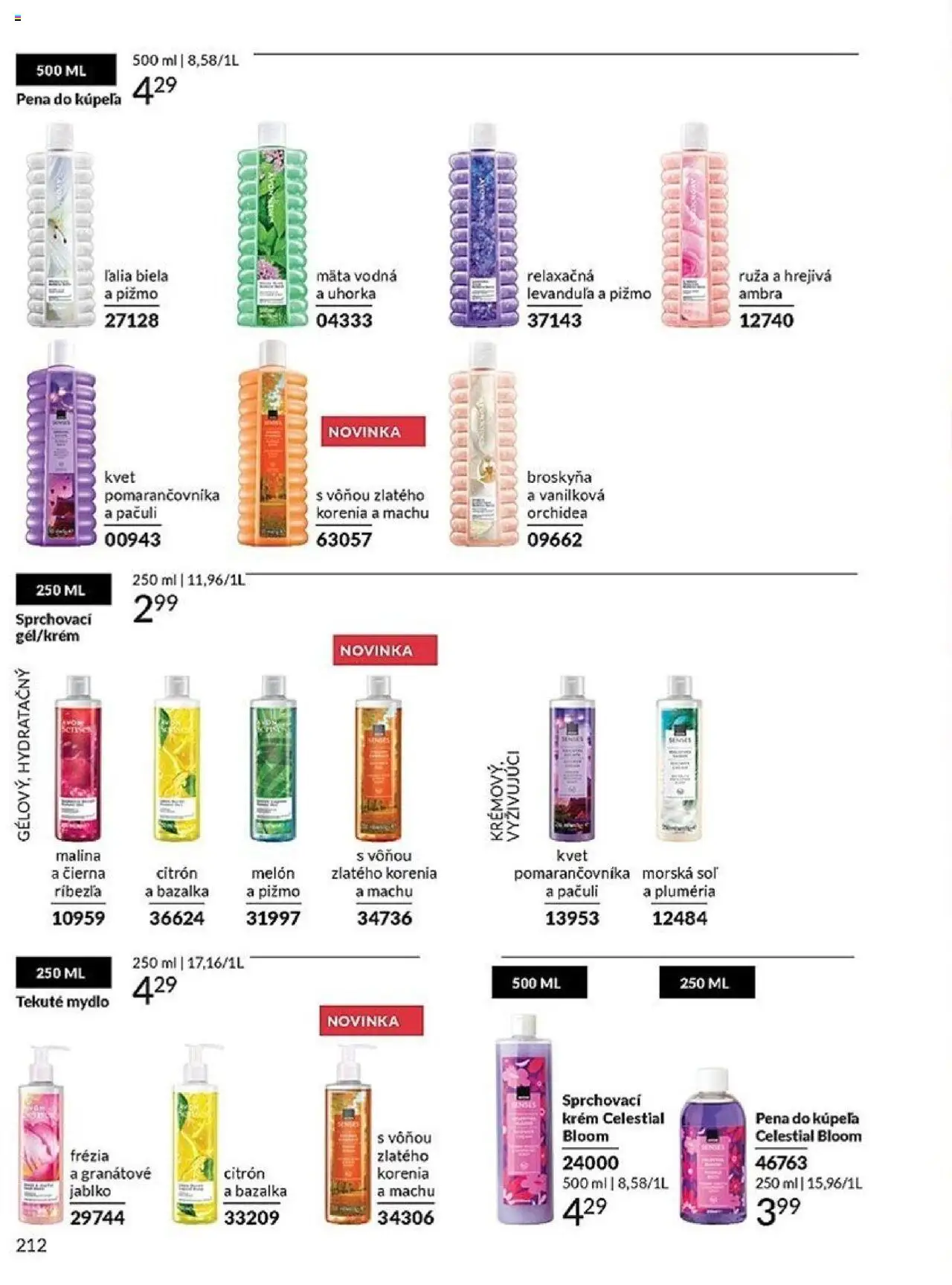 Nové Avon akcie – leták je platný od 01.10.2025 | Strana: 212 | Produkty: Mydlo, Pena do kúpeľa, Krém, Soľ