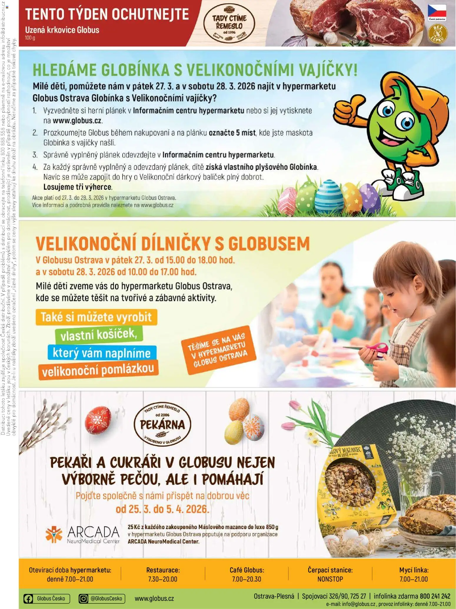 Globus leták - Ostrava od 25.03.2026 | Strana: 34 | Produkty: Pekárna, Mazanec, Krkovice, Uzená krkovice
