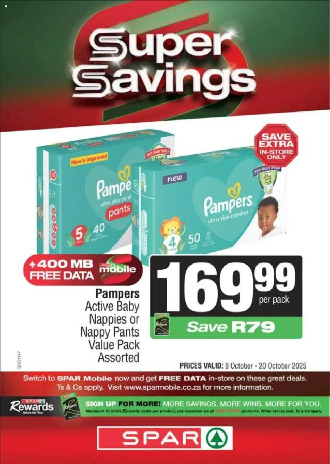 New Spar catalogue – valid from 08.10.2025 | Page: 4 | Products: Data, Pants, Switch, Nappies