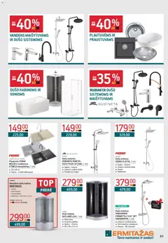 ERMITAŽAS leidinys galioja nuo 04.05.2026 | Puslapis: 31 | Prekių: Dušo kabina, Maišytuvas, Kolonėlė, Stovas