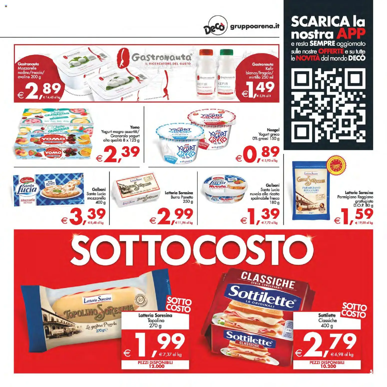 Volantino Decò del 24.10.2025 | Pagina: 5 | Prodotti: Yogurt greco, Yogurt, Burro, Parmigiano