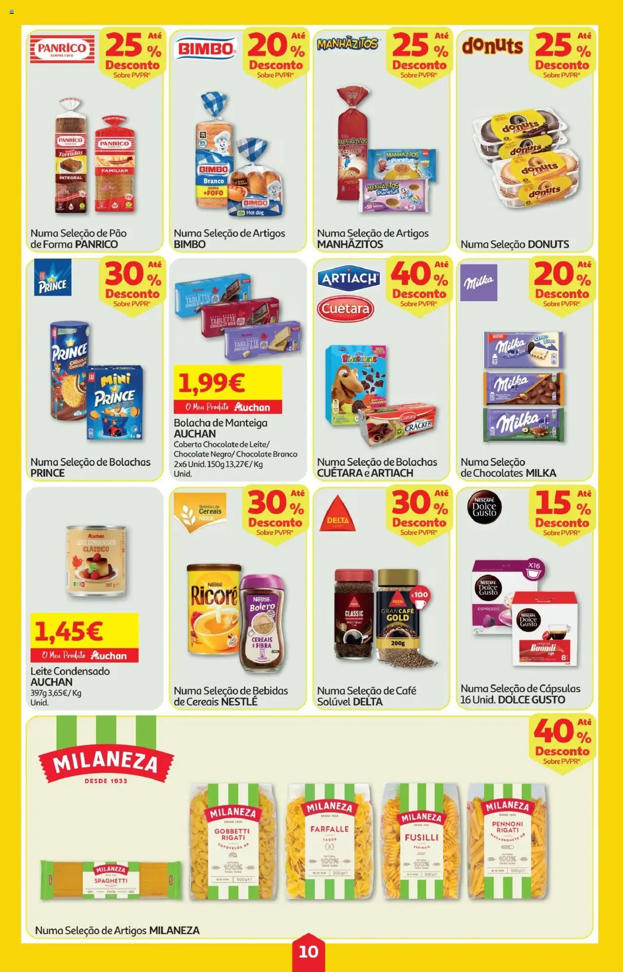 Minipreço folheto │ válido de 16.10.2025 | Página: 10 | Produtos: Milaneza, Manhãzitos, Leite, Café
