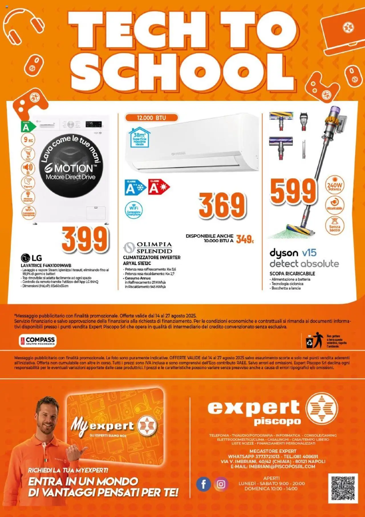 Volantino Expert del 14.08.2025 | Pagina: 29 | Prodotti: Climatizzatore, Top, Dyson, Batteria