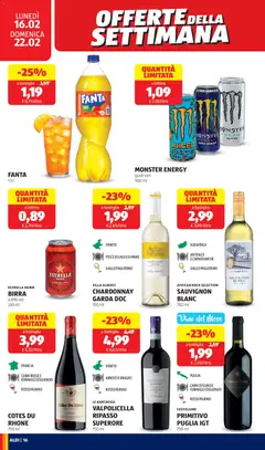 Anteprima del volantino ESTRELLA DAMM BIRRA, 4,6% vol. 330 ml valido a partire dal 16.02.2026 | Pagina: 16 | Prodotti: Birra, Vino, Fanta, Bottiglia