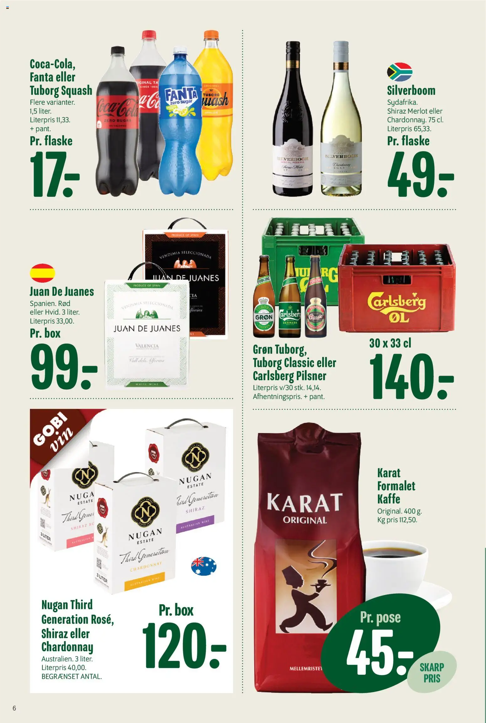 Min Købmand tilbudsavis – gyldig fra 24.04.2026 | Side: 6 | Produkter: Kaffe, Squash, Fanta, Tuborg Squash
