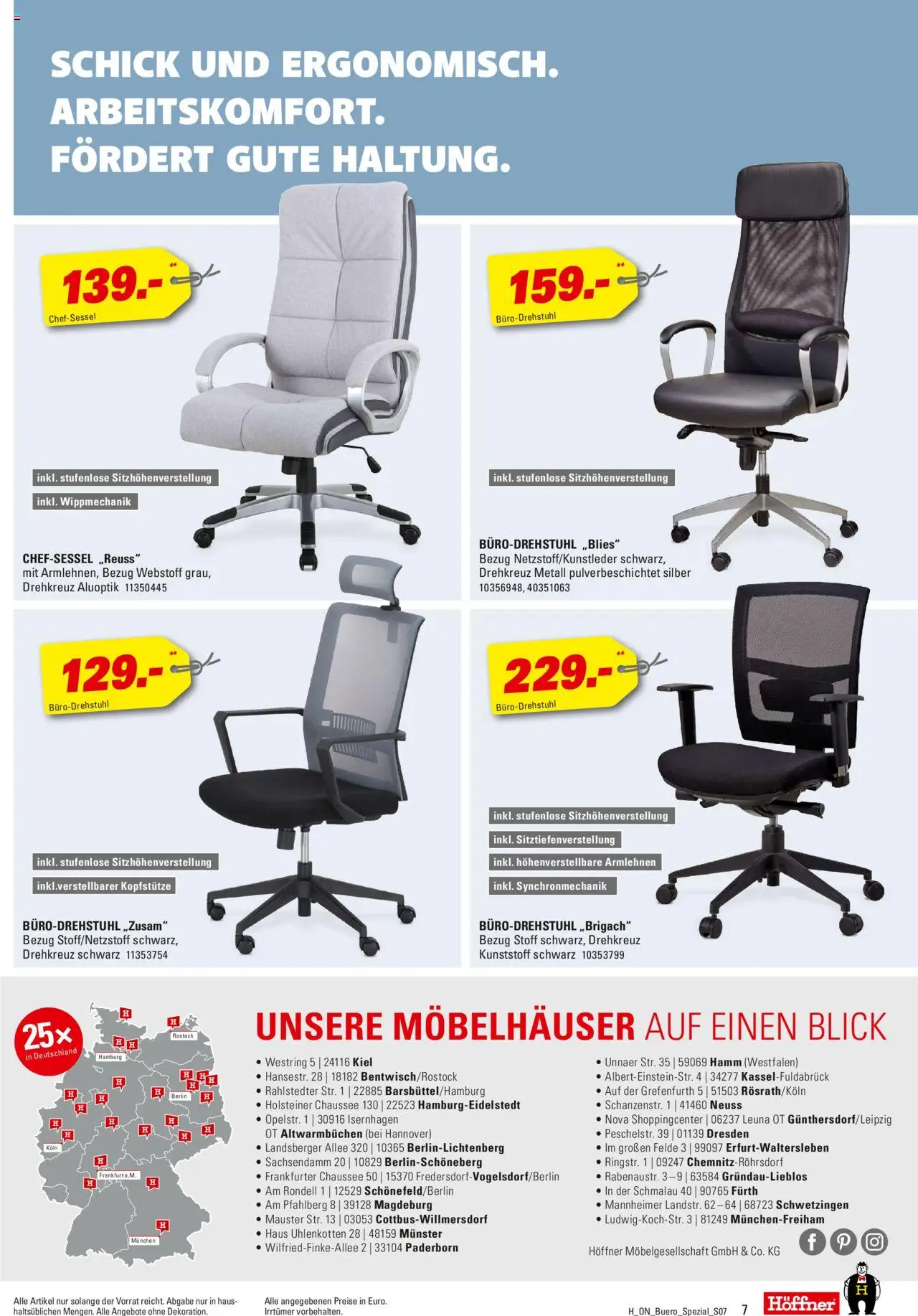 Höffner - Büro Spezial - gültig ab dem 30.07.2025 | Seite: 7 | Produkte: Chefsessel
