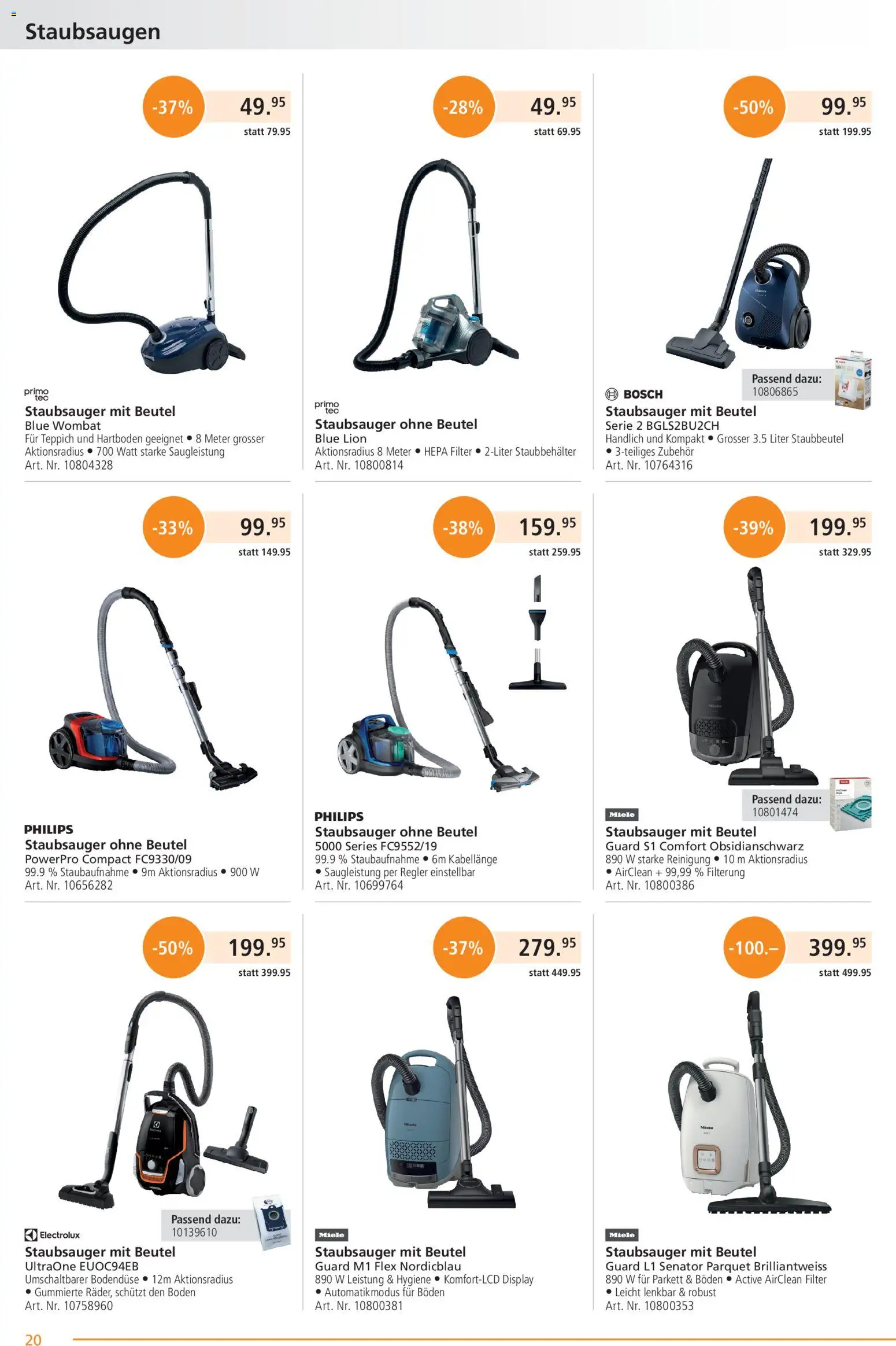 Fust aktionen – gültig ab 23.03.2026 | Seite: 20 | Produkte: Teppich, Staubsauger, Bosch, Philips