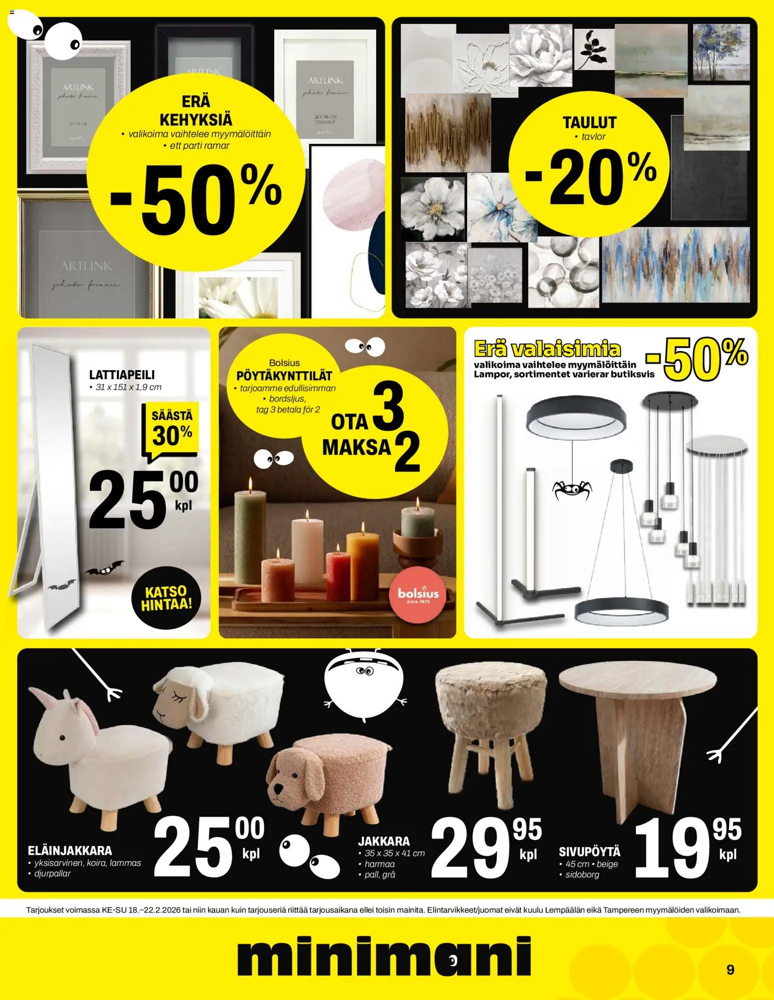 Minimani tarjoukset – voimassa 18.02.2026 alkaen | Sivu: 9 | Tuotteet: Jakkara