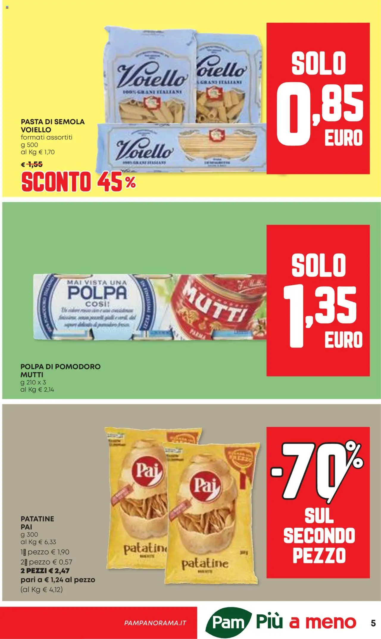 Volantino Panorama del 09.10.2025 | Pagina: 5 | Prodotti: Patatine, Pomodoro, Pasta, Mutti