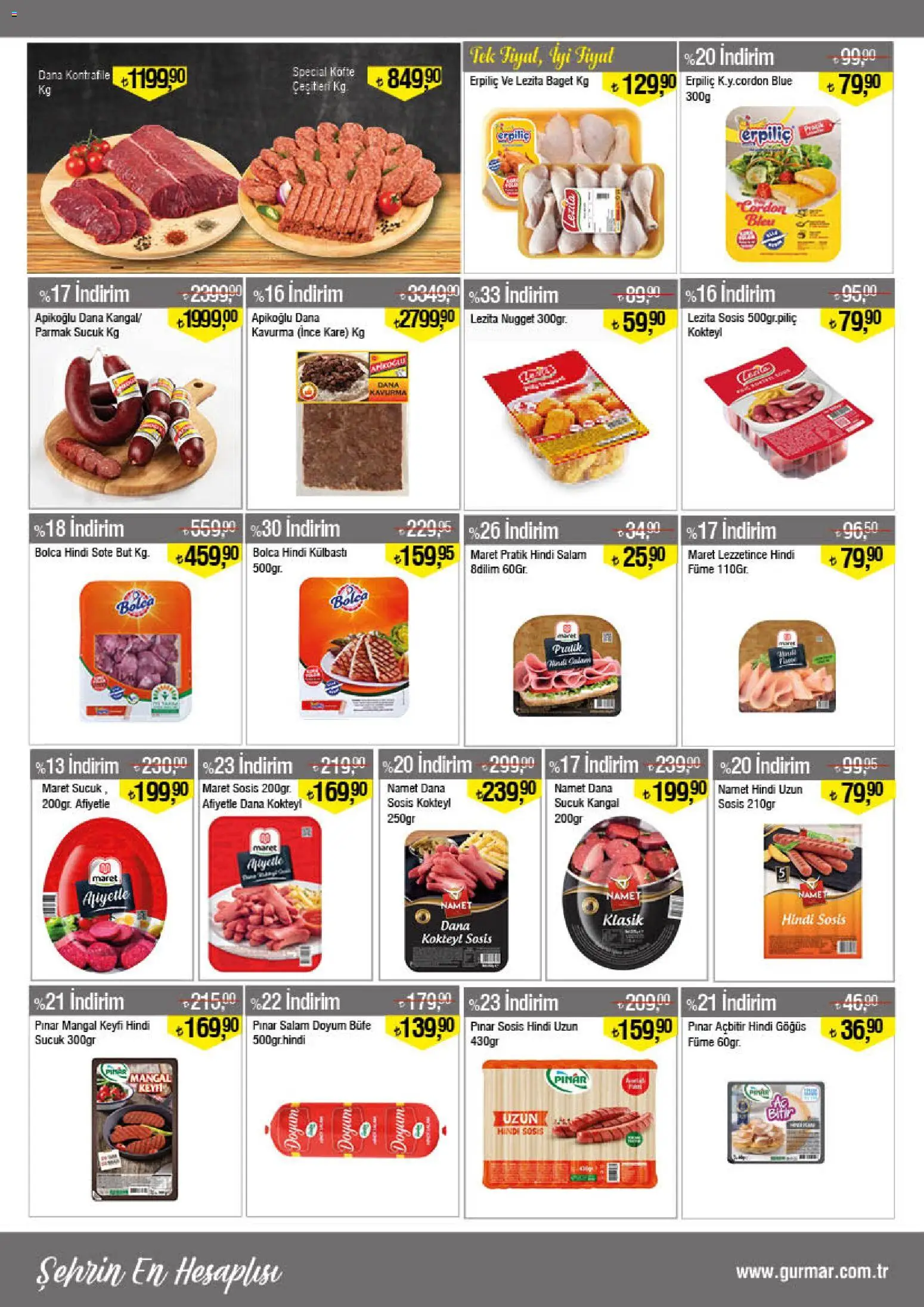 Gürmar Katalog - 16.03.2026 tarihinden itibaren geçerlidir | Sayfa: 4 | Ürünler: Salam, Sosis, Hindi göğüs, Sucuk