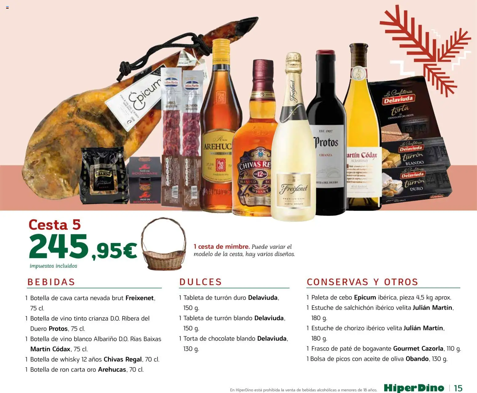 HiperDino - Catálogo Lotes y Cestas │ válido desde el 10.11.2025 | Página: 15 | Productos: Aceite, Chocolate, Paté, Bolsa