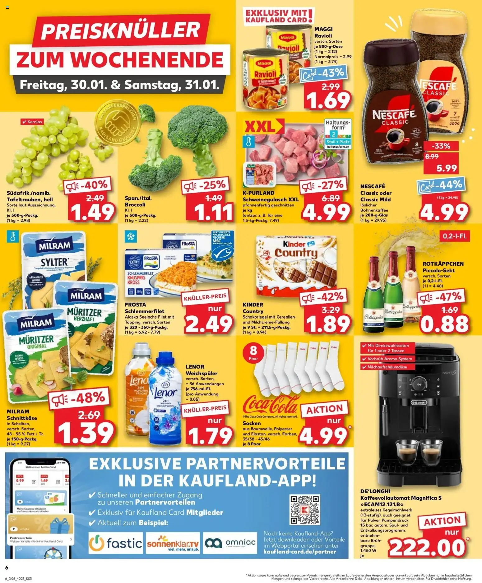 Kaufland prospekt Genthin	 – gültig ab 29.01.2026 | Seite: 6 | Produkte: Schweinegulasch, Lenor, Milram, Pasta