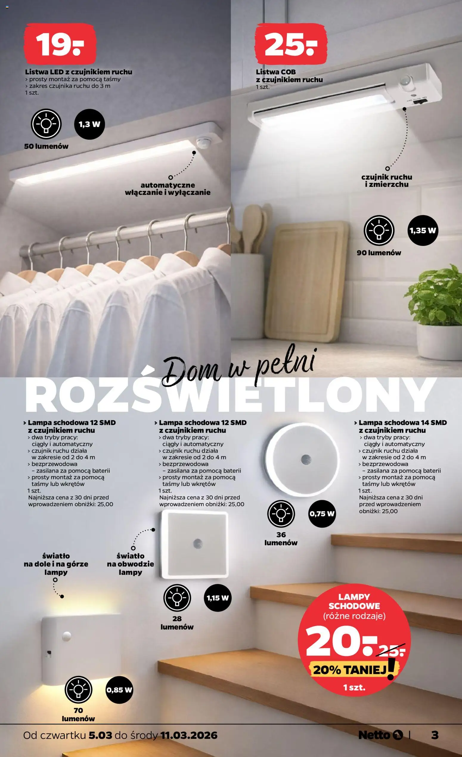 Netto gazetka od czwartku NonFood od 05.03.2026 | Strona: 3 | Produkty: Lampa