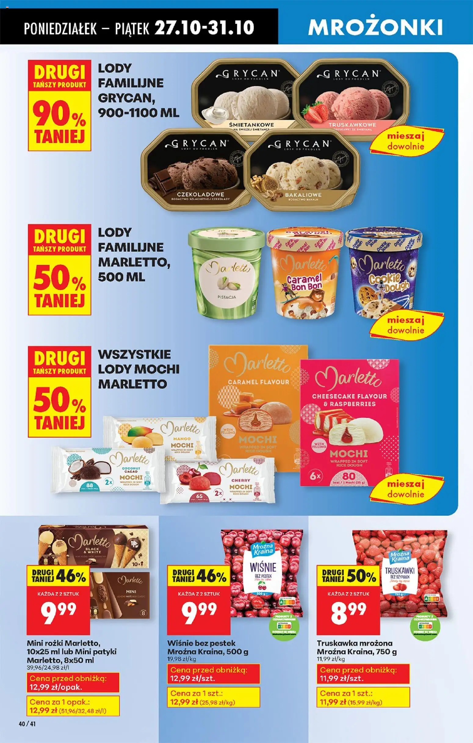 Biedronka gazetka od 27.10.2025 | Strona: 50 | Produkty: Czekolady, Wiśnie, Truskawki, Mini rożki