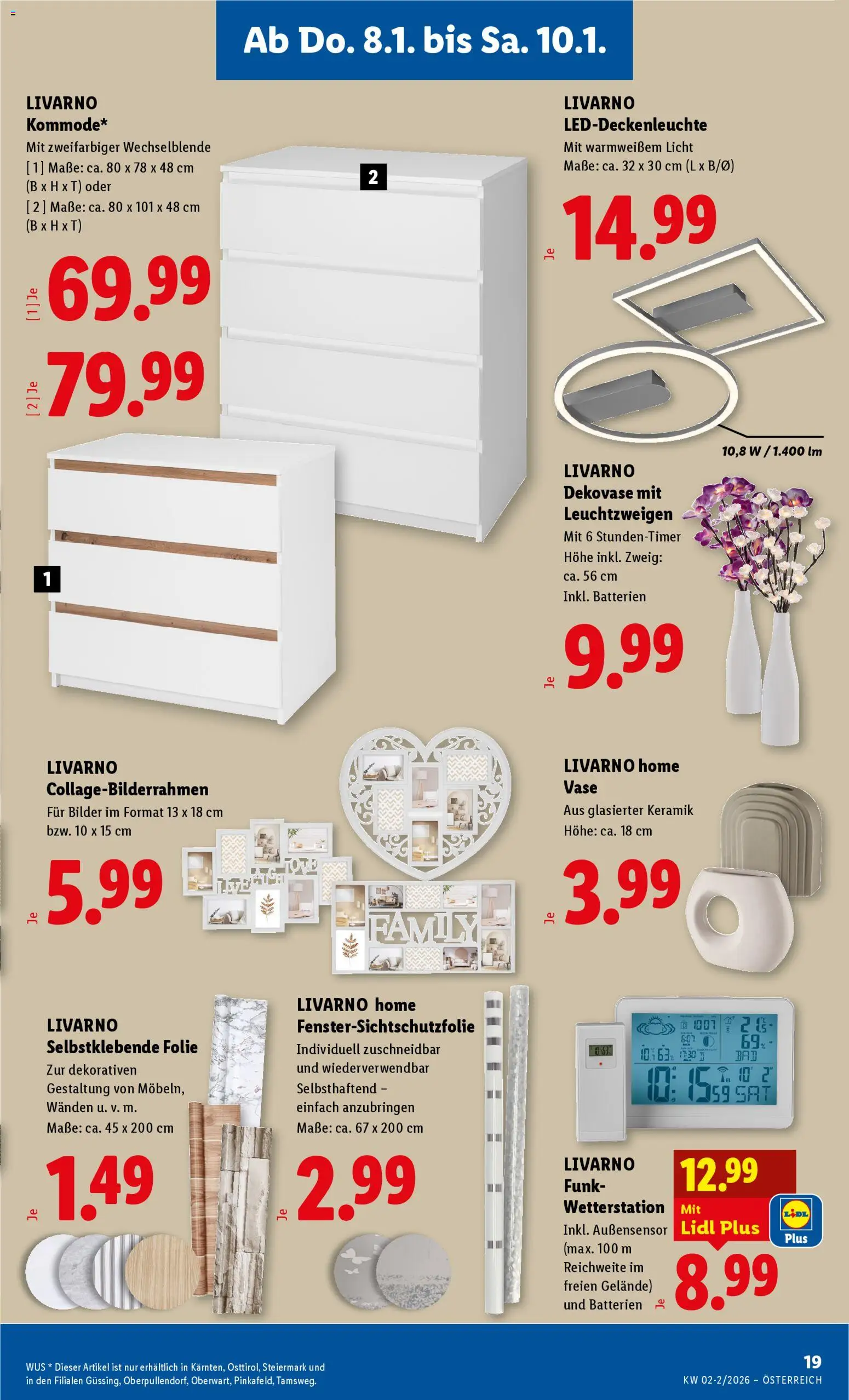 Lidl Flugblatt - Oberpullendorf, Güssing, Oberwart gültig ab 08.01.2026 | Seite: 21 | Produkte: Wetterstation, Vase